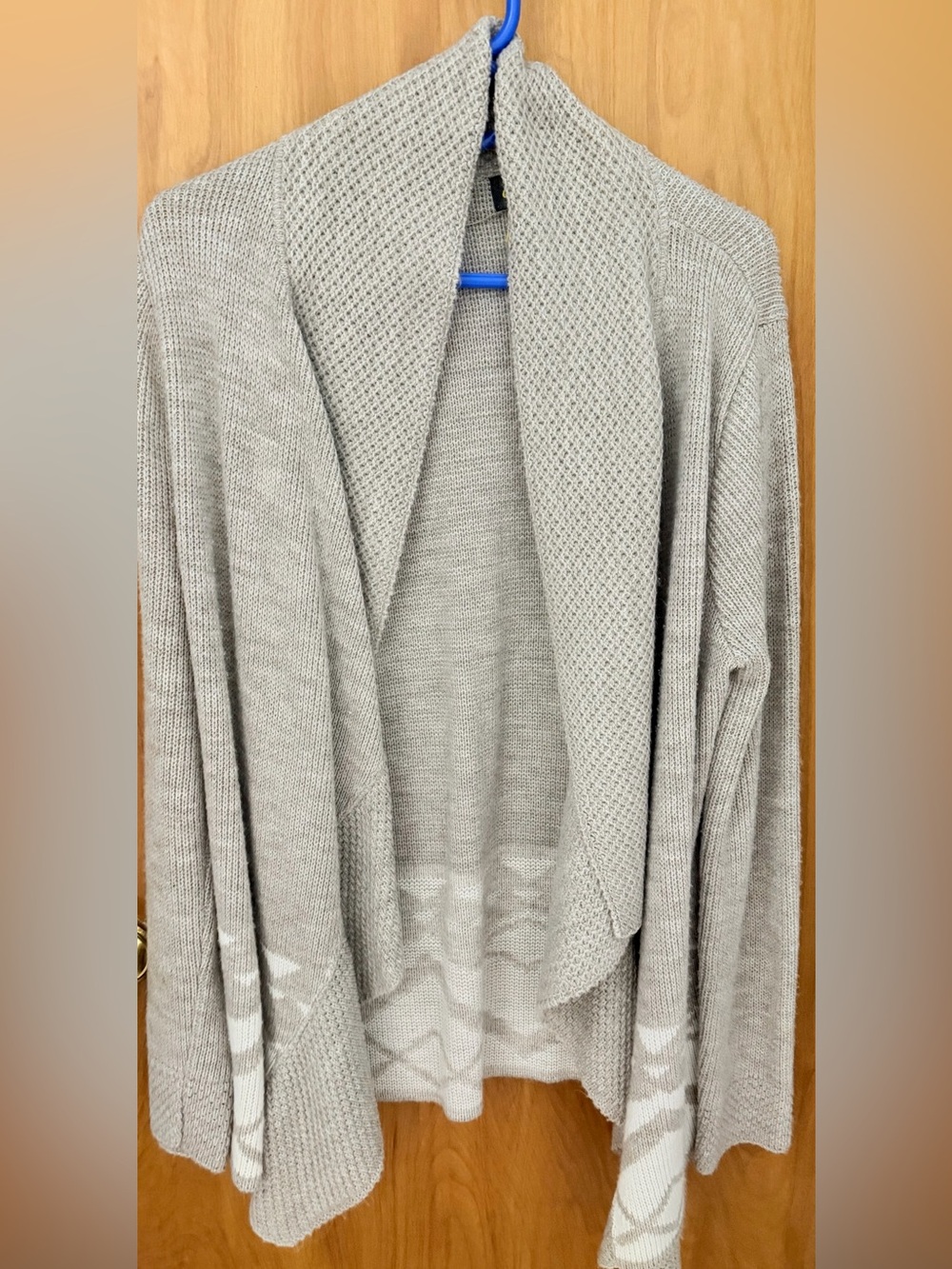 Cabela's Light Gray Open-Front Knit Cardigan